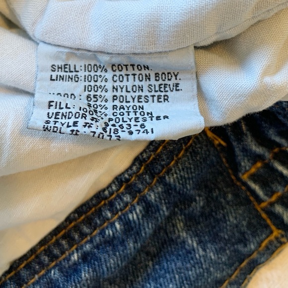 Vintage Trailmaster New York Los Angeles Blue Jean Cotton Denim Hooded Jacket XL - Picture 11 of 16